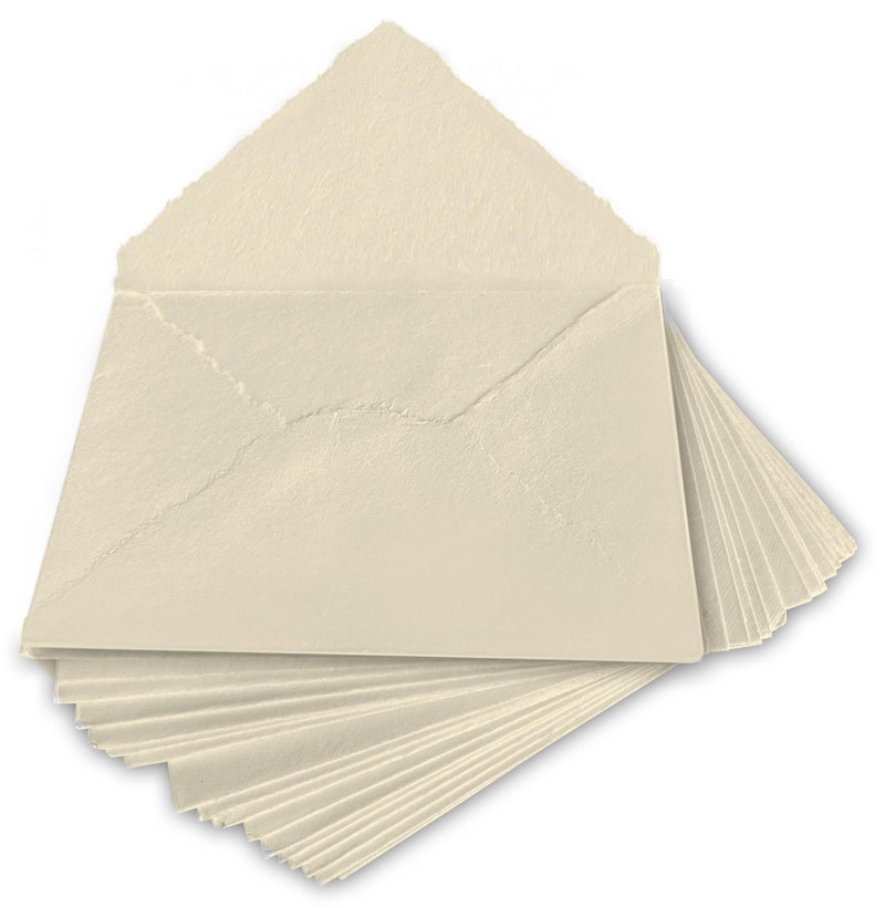 Wanderings Handmade CreamIvory Deckle Edge Envelope 625 x 925 Package of 25 for Announcements Wedding Invitations Greeting Cards Crafts Thick 150 GSM - Image 2