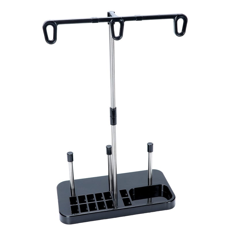 New brothread Light Weight Thread Stand  3 Spools Holder for Domestic HomeBase Embroidery and Sewing Machines  Four Colors for Choices  Black