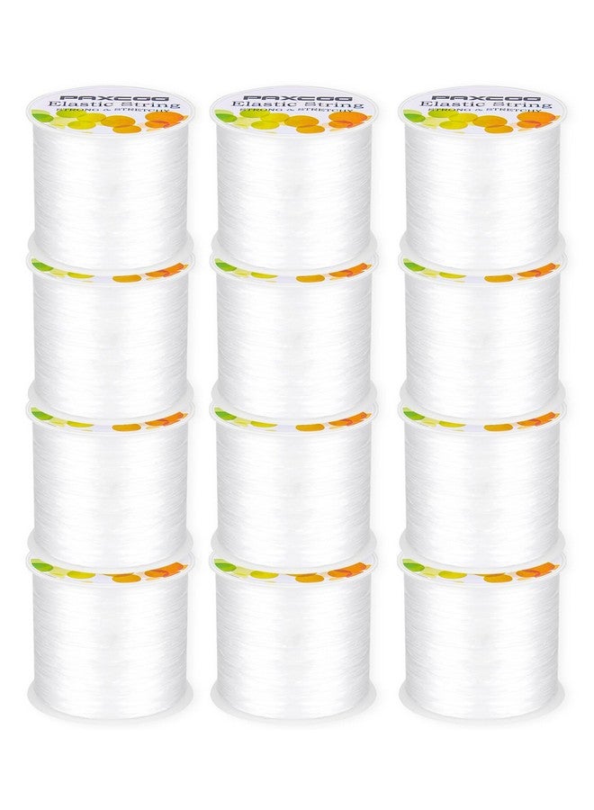 PAXCOO 12 Rolls Elastic String For Bracelets Stretch Magic Elastic String Bead Cord Jewelry Thread For Bracelet Necklaces Clay Beads Pony Beads (White) - Image 1