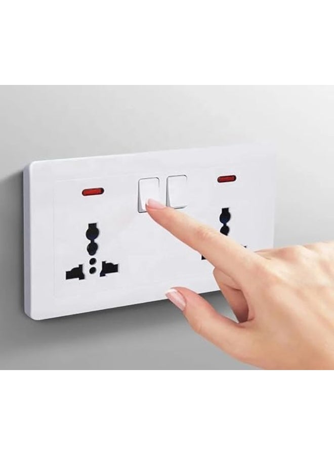 Future Universal Dual Wall Socket with Dual Switch and Indicator Lights, Modular Electrical Outlet Plate for Home Office Hotel Workspace Safe Power Distribution Solution - Image 5