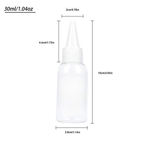 TRENDBOX 1oz / 30ml Plastic Bottle Pointed Mouth Top Cap for Essential Oils, Liquid - 12 Pack - Image 2