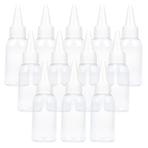 TRENDBOX 1oz / 30ml Plastic Bottle Pointed Mouth Top Cap for Essential Oils, Liquid - 12 Pack - Image 1