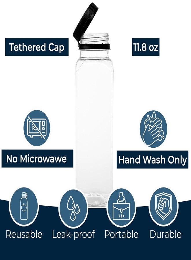 RoyalHouse Reusable Juice Bottles 6 Pack 11.8 Oz, BPA-Free Plastic, Leak-Proof Lids, Empty Bottles, Container for Juice, Smoothies, Water, and Meal Prep in a Box - Image 2