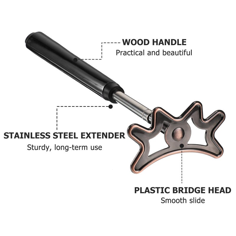 Sumind Retractable Pool Bridge Stick - Billiards Cue Bridge with Removable Head and Wooden Handle, Ideal for Pool Table Play(Black) - Image 5