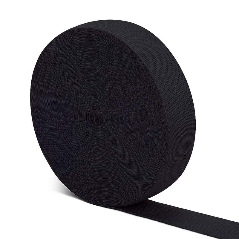 Airisoer Black Elastic Bands for Wigs 1 Inch 12 Yard High Elasticity Knit Spool Sewing Band for Waistbands Pants Clothes and Crafts DIY Airisoer