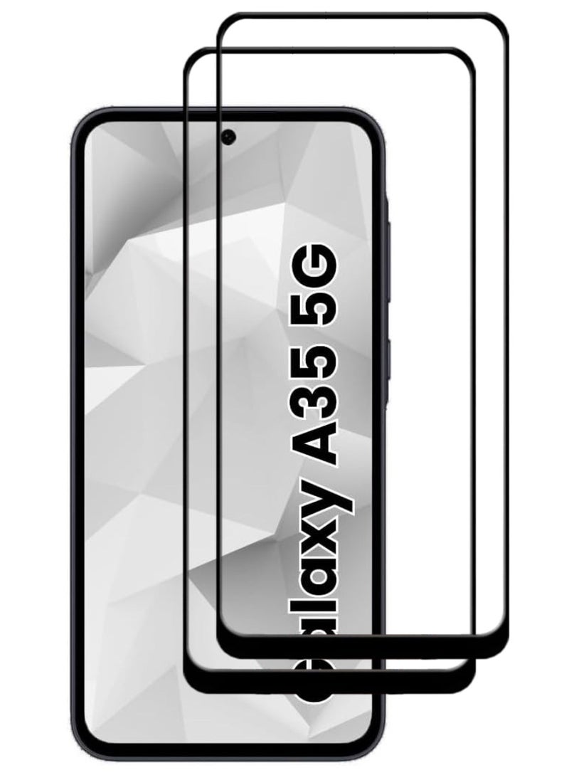 ACLIX 2 Pieces Tempered Glass Screen Protector Antistatic ESD Dustproof Premium Quality High Definition Designed For Samsung Galaxy A35 - Image 1