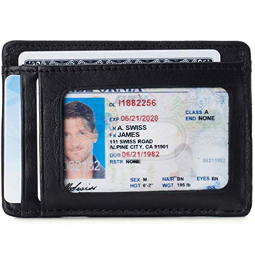 Alpine Swiss RFID Dermot Money Clip Front Pocket Wallet For Men Leather Comes in a Gift Box Black - Image 2