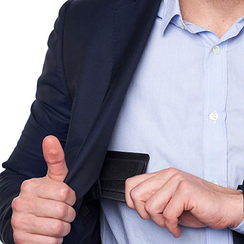 Alpine Swiss RFID Dermot Money Clip Front Pocket Wallet For Men Leather Comes in a Gift Box Black - Image 4