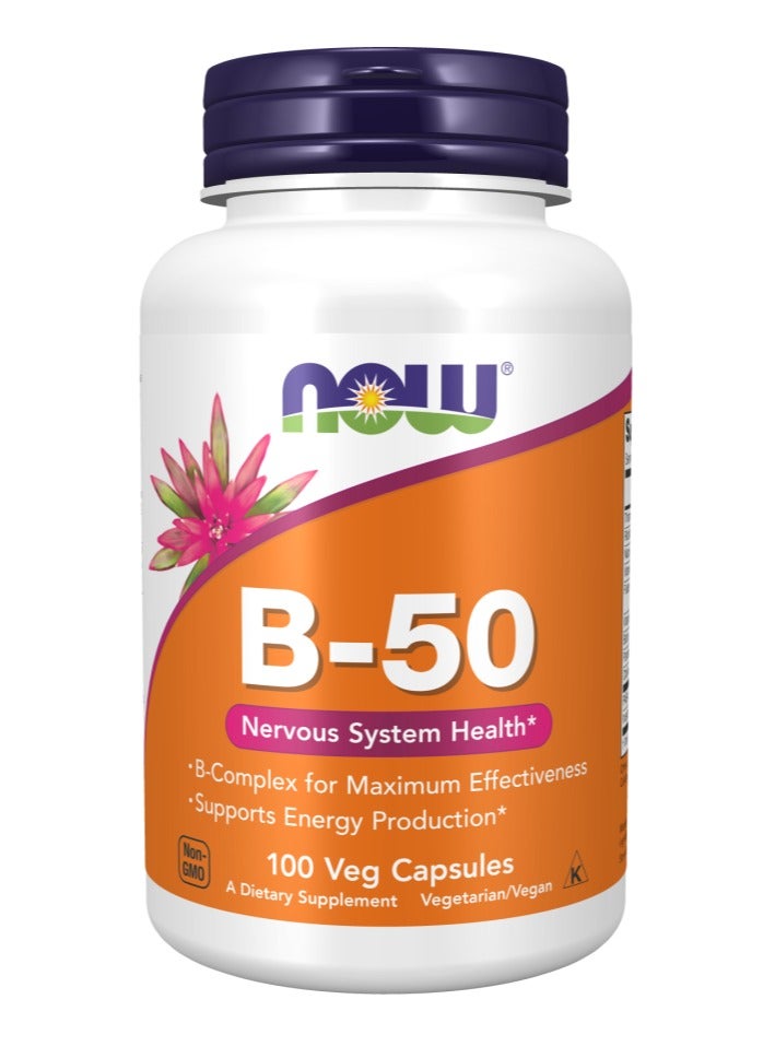 ناو B-50 لدعم صحة الجهاز العصبي، إنتاج الطاقة، 100 كبسولة