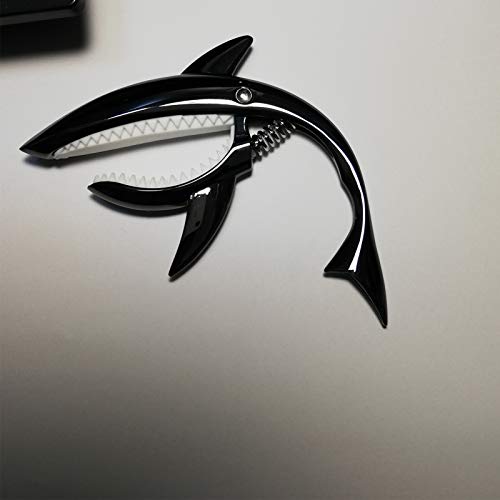 JINWEE Shark Guitar Capo Pretty Cool Capo for Electric Acoustic Classical Guitar Ukulele Zinc Alloy Spring Capo (Black) - Image 5