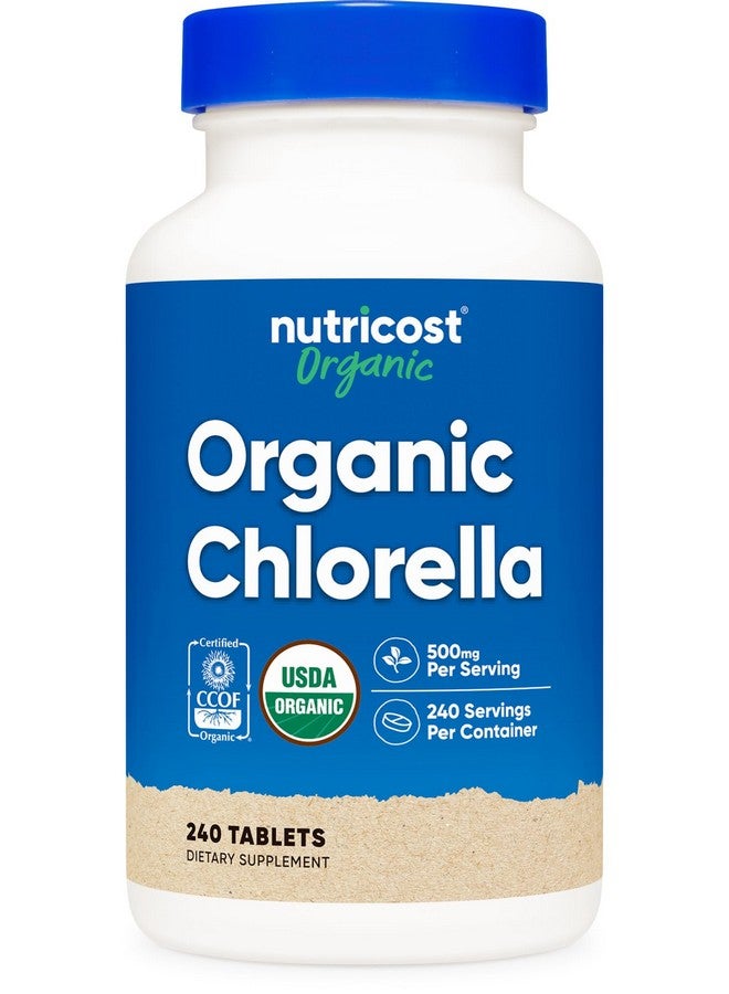 Nutricost Organic Chlorella 500mg, 240 Tablets - Gluten Free, Non-GMO - Image 1