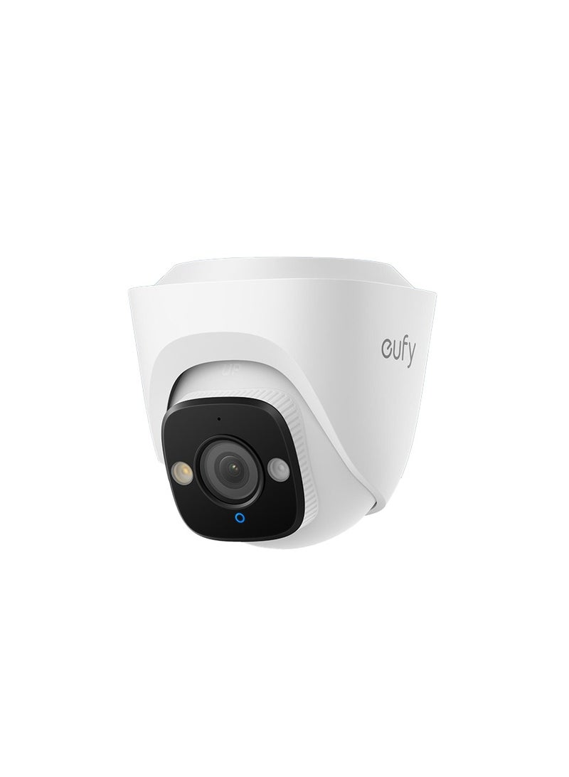 eufy كاميرا CCTV توريت من eufy Security E41، إضافة، مراقبة خارجية سلكية، 4K UHD، زاوية رؤية 122°، رؤية ليلية ملونة F1.6، تسجيل على مدار 24/7، كشف الذكاء الاصطناعي للأشخاص/المركبات/الحيوانات الأليفة، أضواء حمراء وزرقاء، IP67 - Image 1