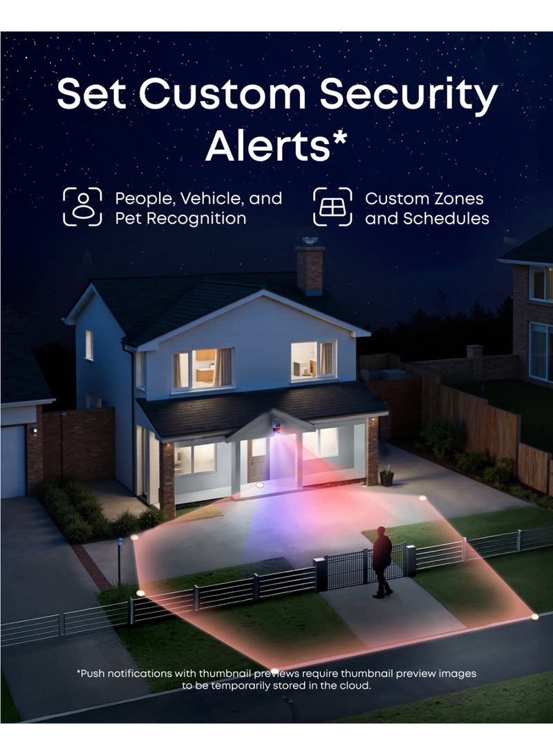 eufy كاميرا CCTV توريت من eufy Security E41، إضافة، مراقبة خارجية سلكية، 4K UHD، زاوية رؤية 122°، رؤية ليلية ملونة F1.6، تسجيل على مدار 24/7، كشف الذكاء الاصطناعي للأشخاص/المركبات/الحيوانات الأليفة، أضواء حمراء وزرقاء، IP67 - Image 3