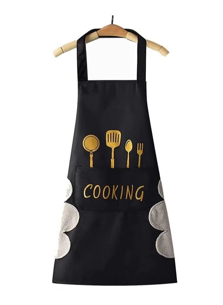 Chef Apron,Cross Back Apron for Women and Men,PVC Waterproof Apron Large Pockets,Hand-wiping,Kitchen Cooking Baking Hairstylist Bbq Woodworking Welding Carpenter Work Bib Apron - Image 1