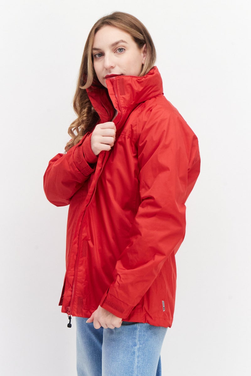 Trespass جاكيت واقي من الرياح بأكمام طويلة و ياقة عالية للنساء، أحمر - Image 3