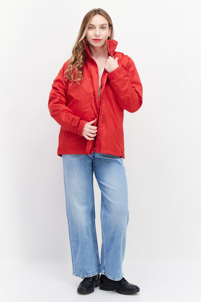 Trespass جاكيت واقي من الرياح بأكمام طويلة و ياقة عالية للنساء، أحمر - Image 4