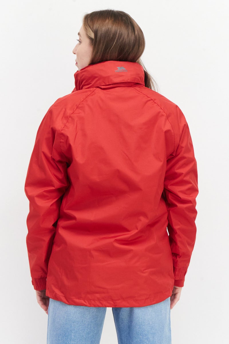 Trespass جاكيت واقي من الرياح بأكمام طويلة و ياقة عالية للنساء، أحمر - Image 2