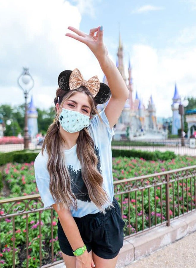 2Pcs Mouse Ear Bow Headbands Glitter Hairbands for Women Girls Princess Decoration Party Cosplay Costume Leopard Print Bow and Gold Bow - Image 4