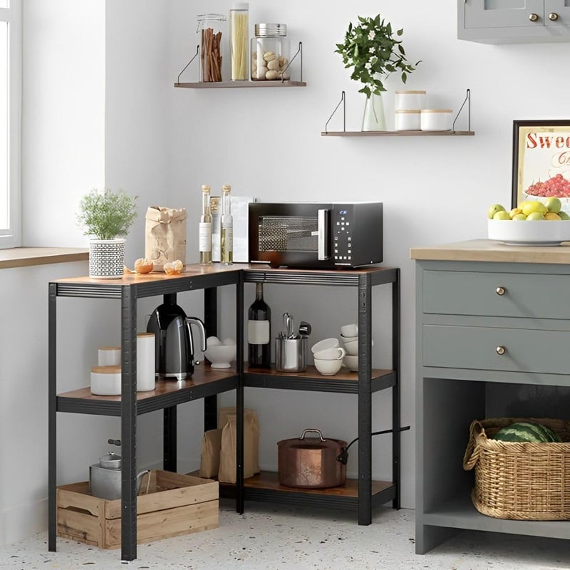 HOMIFLY HOMIFLY 5Tier Metal Adjustable Bolt Less Storage ShelvesHeavyDuty Rack for KitchenStorage for BedroomPantryWarehouseBooksCorner Storage CabinetDurable Organizer Shelving UnitBlack  - Image 2