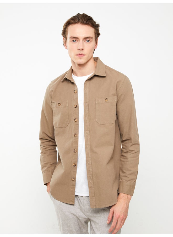 LC WAIKIKI - Slim Fit Long Sleeve Gabardine Men's Shirt - Image 1