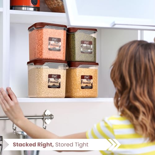 FLAIR Storewell Square Food Storage Containers Set of 4 (1800 ML)- Maroon, Air Tight Containers for Kitchen Storage Ideal kitchen box for Rice, Atta and Grains, BPA-Free, Food Grade - Image 5