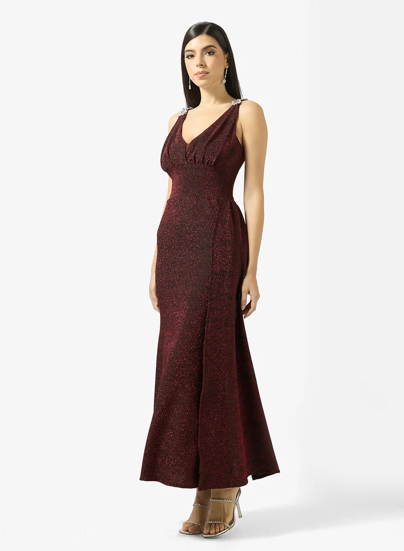 Shimmer Dress With Trail