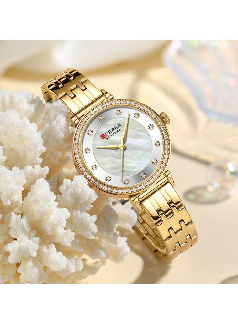 CURREN CURREN Fashion Women Watch Top Brand Luxury Lady Girl Wristwatch  Gold Stainless Steel Bracelet Classic Female Clock 9087 - Image 1