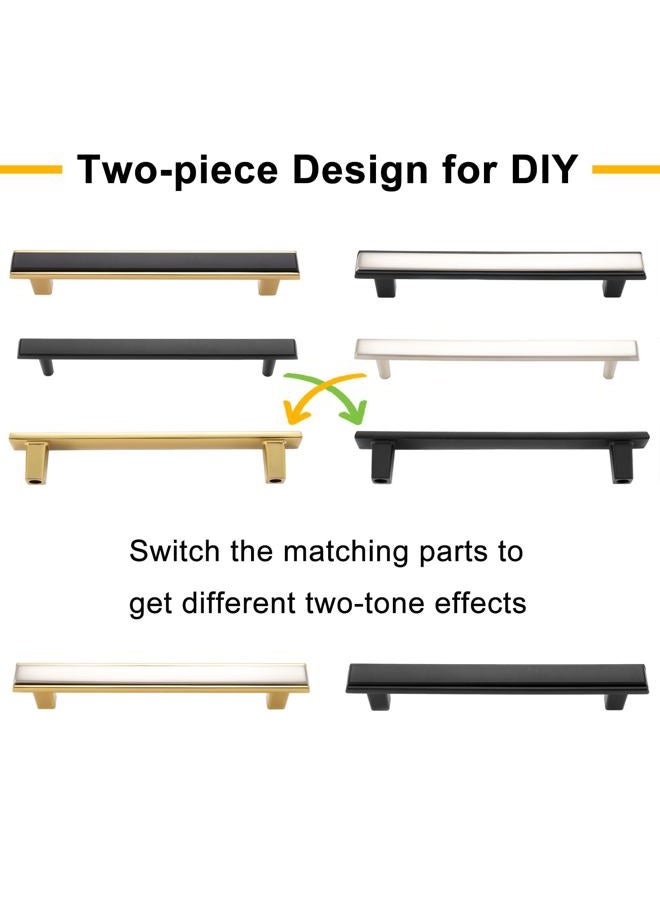 BEROSSA 5 Inch Screw Spacing, Nickel & Black 2-Tone Cabinet Pulls, Kitchen Furniture Handles, Pack of 10 | Solid Hardware for Cupboard Door Bedroom Dresser Drawer Bathroom Vanity 2281 - Image 4
