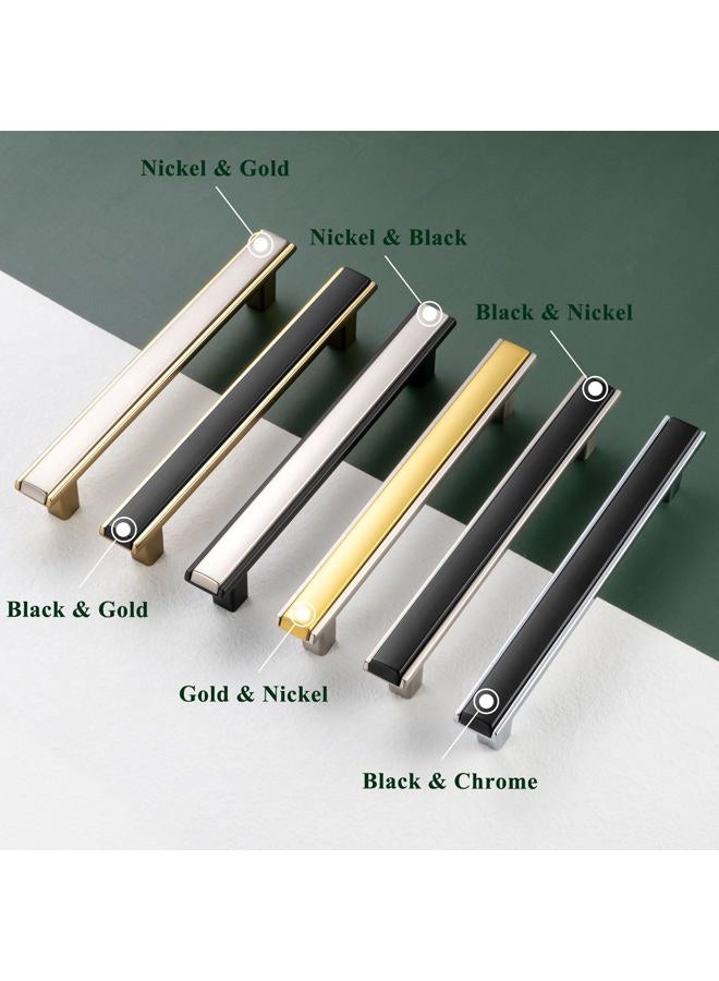 BEROSSA 5 Inch Screw Spacing, Nickel & Black 2-Tone Cabinet Pulls, Kitchen Furniture Handles, Pack of 10 | Solid Hardware for Cupboard Door Bedroom Dresser Drawer Bathroom Vanity 2281 - Image 2