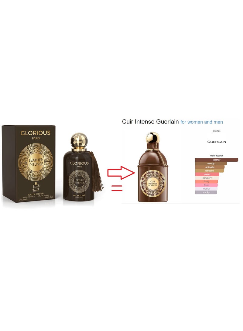 Milestone™ Glorious Leather Intense Eau De Parfum For Unisex - 100ml( Cuir Intense Guerlain )  - Image 2