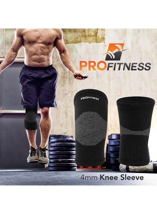 ProFitness Bamboo Fabric Knee Sleeves (One Pair) Knee Support For Joint Pain & Arthritis Pain Relief – Effective Support for Running, Pain Management, Arthritis Pain, Post Surgery Recovery (Large, Bla - Image 2