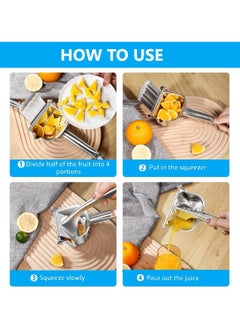TEGRILO Manual Fruit Squeezer Juicer Stainless-Steel Heavy-Duty Hand Press Perfect for Lemon Orange Water melon Pomegranate Juice Extraction  - Image 4