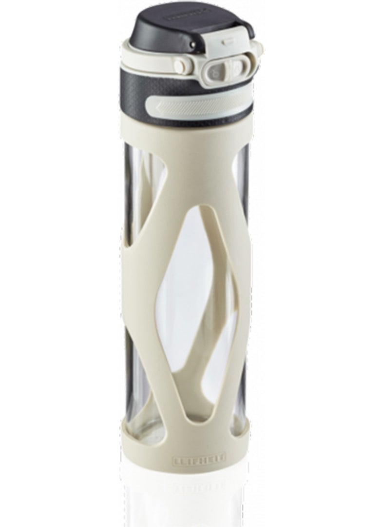 LEIFHEIT - Water Bottle Glass Silicone Cream 600 ml - Image 1