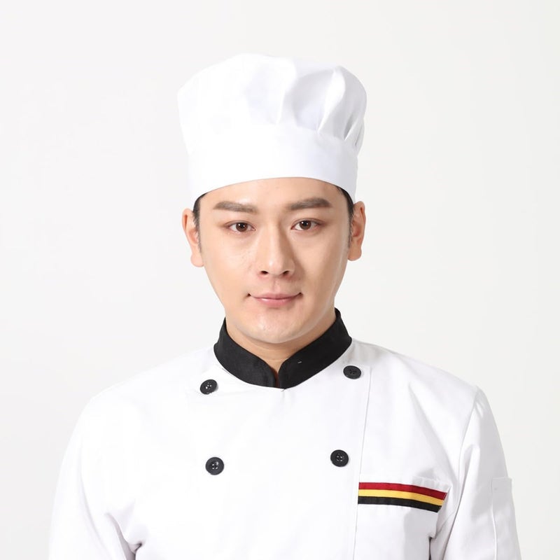 Adjustable White Pleated Culinary Work Cap for Adults, Food Service Hat for Restaurant, Bakery, Hotel Kitchen Uniform - Image 4