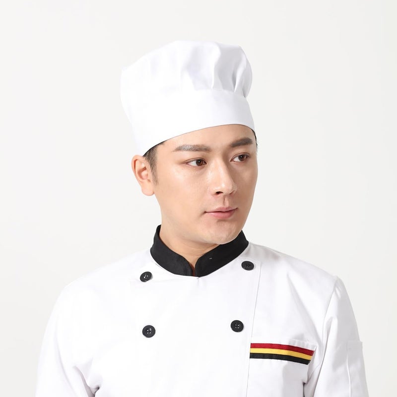 Adjustable White Pleated Culinary Work Cap for Adults, Food Service Hat for Restaurant, Bakery, Hotel Kitchen Uniform - Image 3