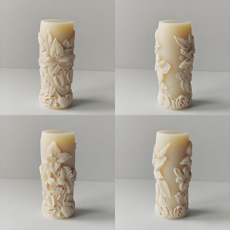 Japleed Elegant Lily Embossed Candle Molds for Candle Making, 3D Flower Silicone Molds for Candle Soap Wax Resin Clay, Blooming Lily Chocolate Cake Fondant Molds, DIY Floral Art Craft Wedding Decor - Image 4