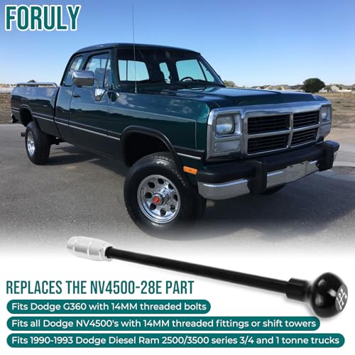 Foruly NV4500 Shifter Stick - Straight Handle with 14MM Knob Adapter - Fits for Dodge Ram NV4500 (Excludes 2-Bolt G360) - Image 2