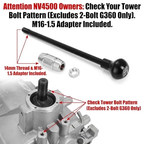 Foruly NV4500 Shifter Stick - Straight Handle with 14MM Knob Adapter - Fits for Dodge Ram NV4500 (Excludes 2-Bolt G360) - Image 3
