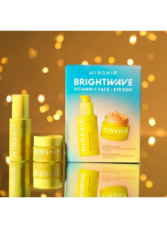 Kinship Brightwave Vitamin C Face + Eye Duo 10% Vitamin C Serum (1 Fl Oz) Brightening Eye Cream (0.5 Oz) Fade Dark Spots Reduce Fine Lines Wrinkles Dark Circles + Puffiness All Skin Types  - Image 3