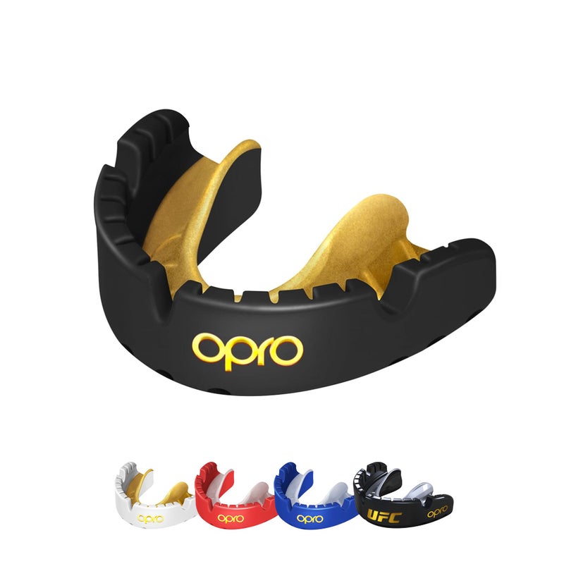 OPRO Gold Level Braces Mouth Guard – Moldable Mouthguard for Superior Comfort and Fit for Boxing, Rugby, Hockey, MMA, BJJ, & UFC – Adults & Youth Mouthpiece with Mouth Guard Case Included (Black) - Image 1