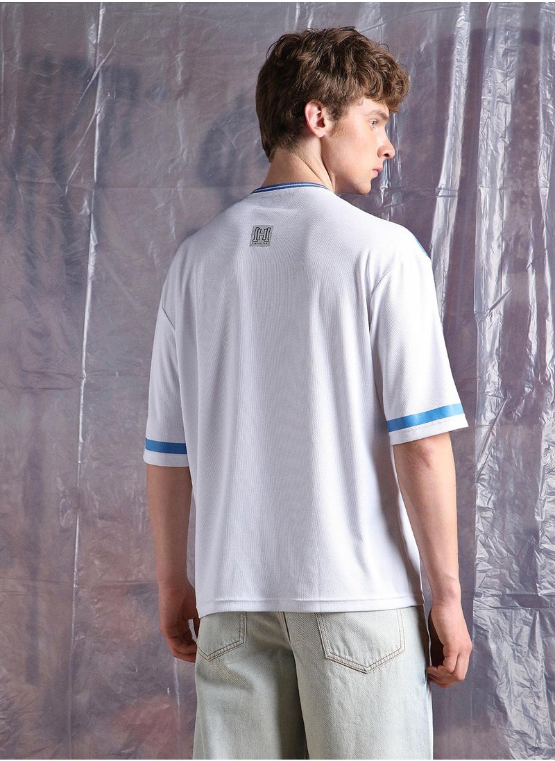 Hubberholme - White Oversized Tshirts Printed design crafted from 100% Polyester featuring Half Sleeve with Slip on closure. - Image 1