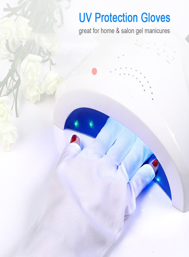 1 Pair UV Protection Gloves Fingerless Anti UV Glove Hands from UV with LED UV Gel Nail Polish Drying Lamp Manicure Nail Tool - Image 2