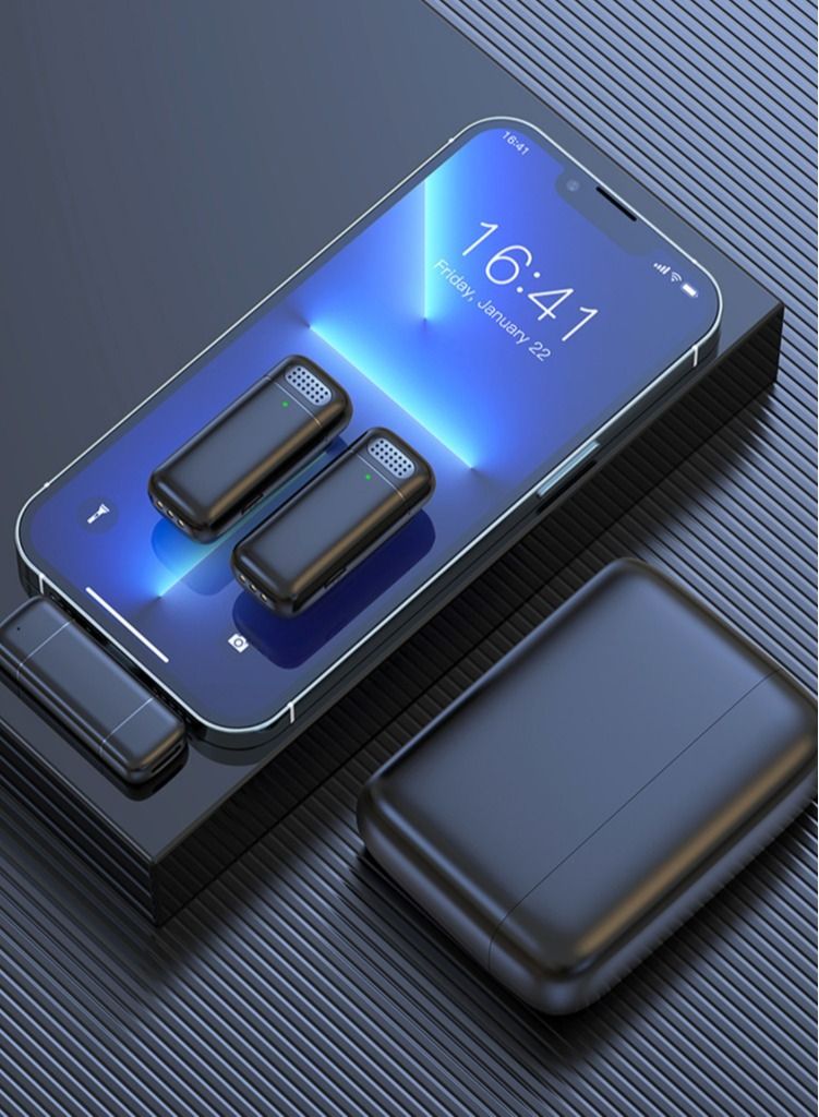 ARNO ميكروفون لافاليير لاسلكي مزدوج مع علبة شحن، قنوات مزدوجة 2.4GHz، ميكروفون لابيل سهل الاستخدام لهواتف آيفون وأندرويد، تقليل ذكي للضوضاء، مدى نقل 20م لتسجيل الفيديو والبث المباشر - Image 3