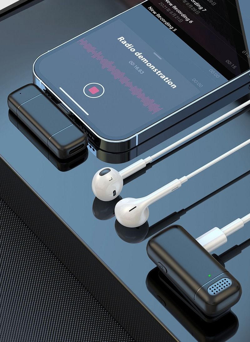 ARNO ميكروفون لافاليير لاسلكي مزدوج مع علبة شحن، قنوات مزدوجة 2.4GHz، ميكروفون لابيل سهل الاستخدام لهواتف آيفون وأندرويد، تقليل ذكي للضوضاء، مدى نقل 20م لتسجيل الفيديو والبث المباشر - Image 5