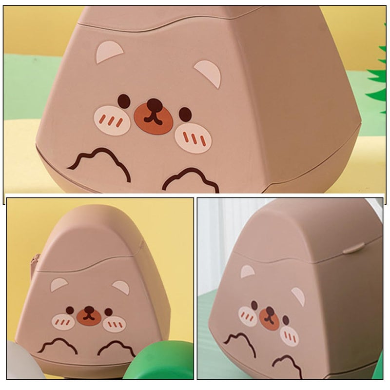 Mini Desktop Trash Can with Lid Cute Cartoon Table Garbage Bin Small Storage Dustbin for Home Office Car Use - Image 3