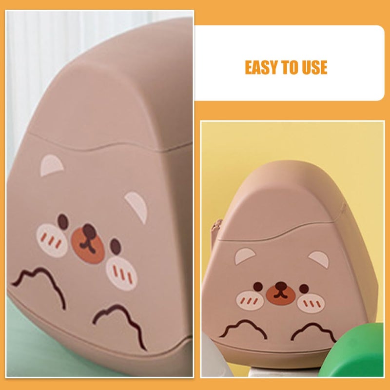 Mini Desktop Trash Can with Lid Cute Cartoon Table Garbage Bin Small Storage Dustbin for Home Office Car Use - Image 5