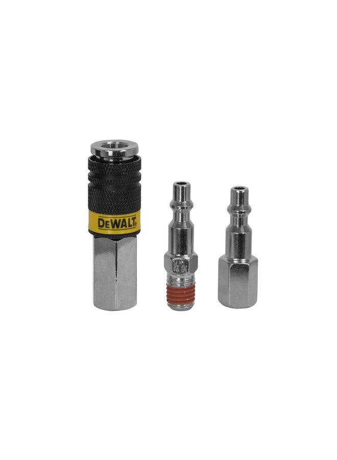 ديوالت مجموعة DEWALT من 3 قطع من وصلات NPT الصناعية مقاس 1/4 بوصة (قطعة واحدة) وقابس (قطعتان) (DXCM036-0207)