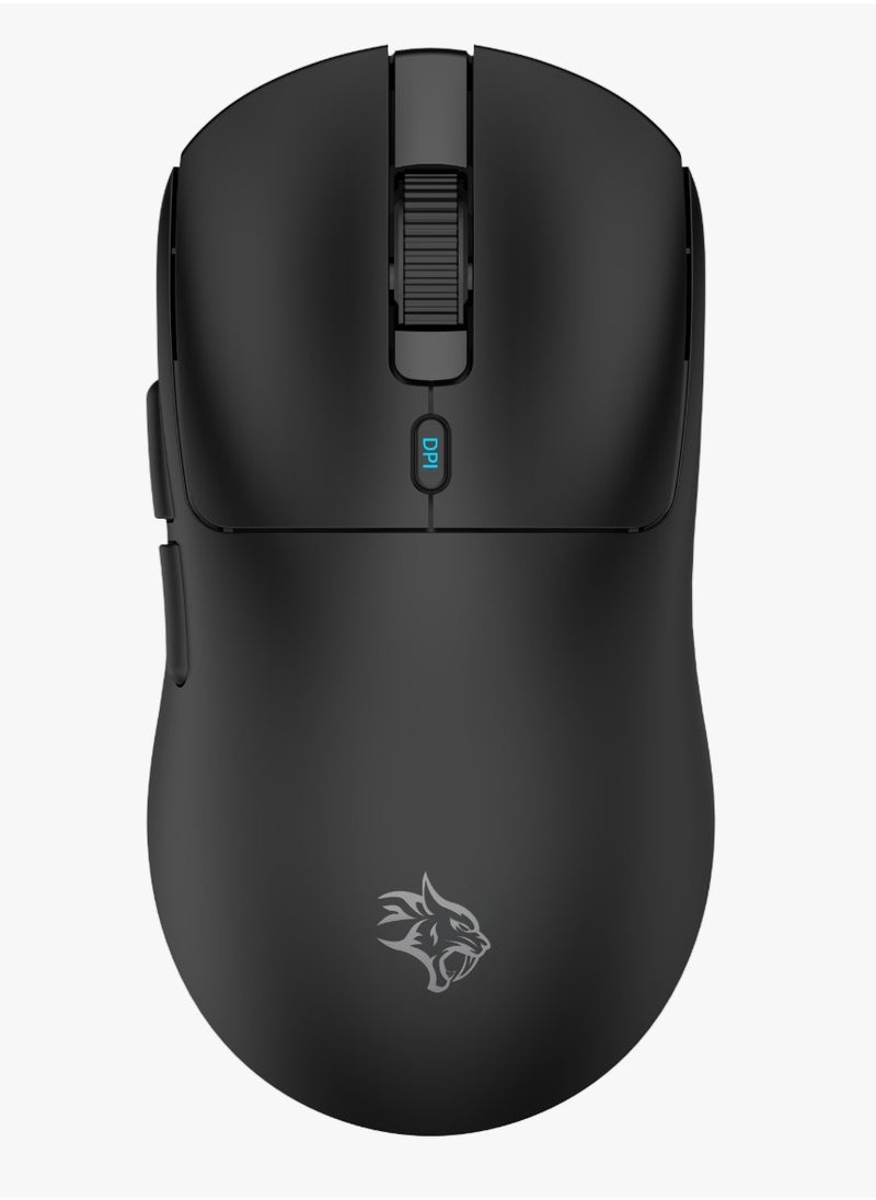 Triple-Mode 12000 DPI Gaming Mouse with 7 Programable Keys & 6 Level DPI / Bluetooth, Wired & Wireless Connectivity / Lightweight - Black