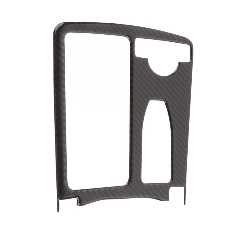 Carbon Fiber Water Cup Holder Trim Real Carbon Fiber Material Weather Proof - Self Adhesive Design Center Console Water Cup Holder Trim Cover for C-Class W204 07-13 - Image 1