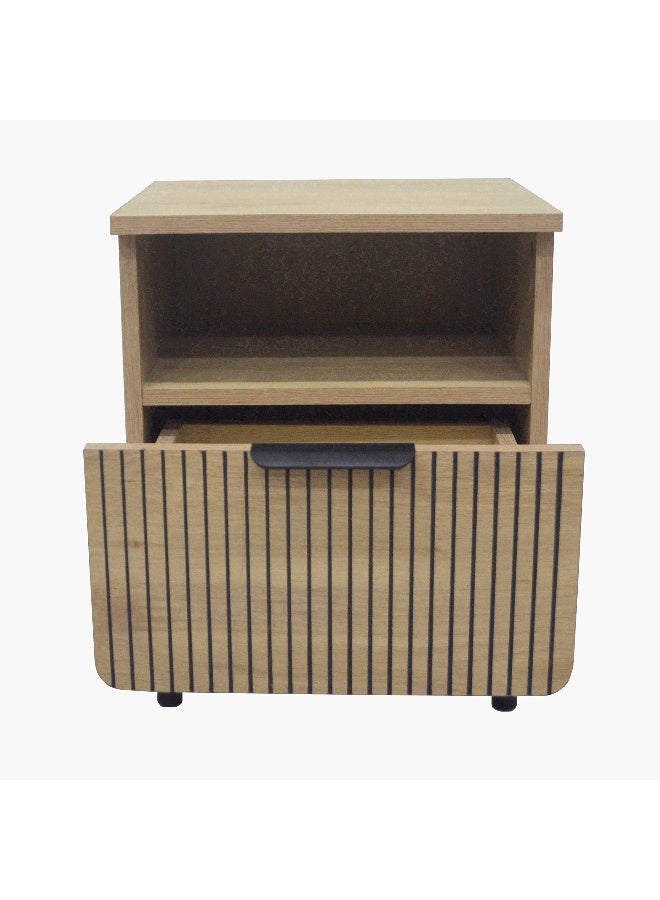Home Box موفو-لازيرو طاولة جانبية بخزانة درج واحد ورف مفتوح - بلوط - Image 4